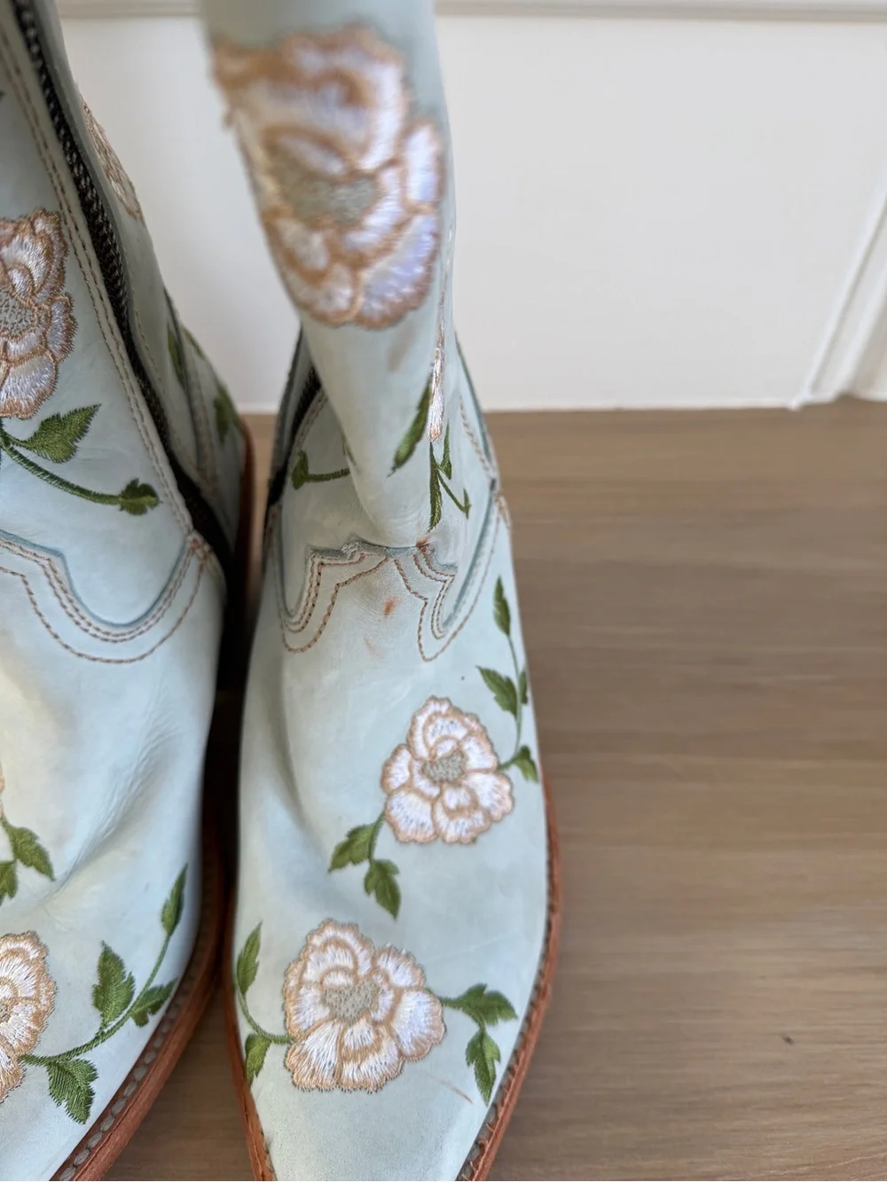 Liberty Black Garden Grey Floral Tall Cowboy Boots Size 7 M NWOT